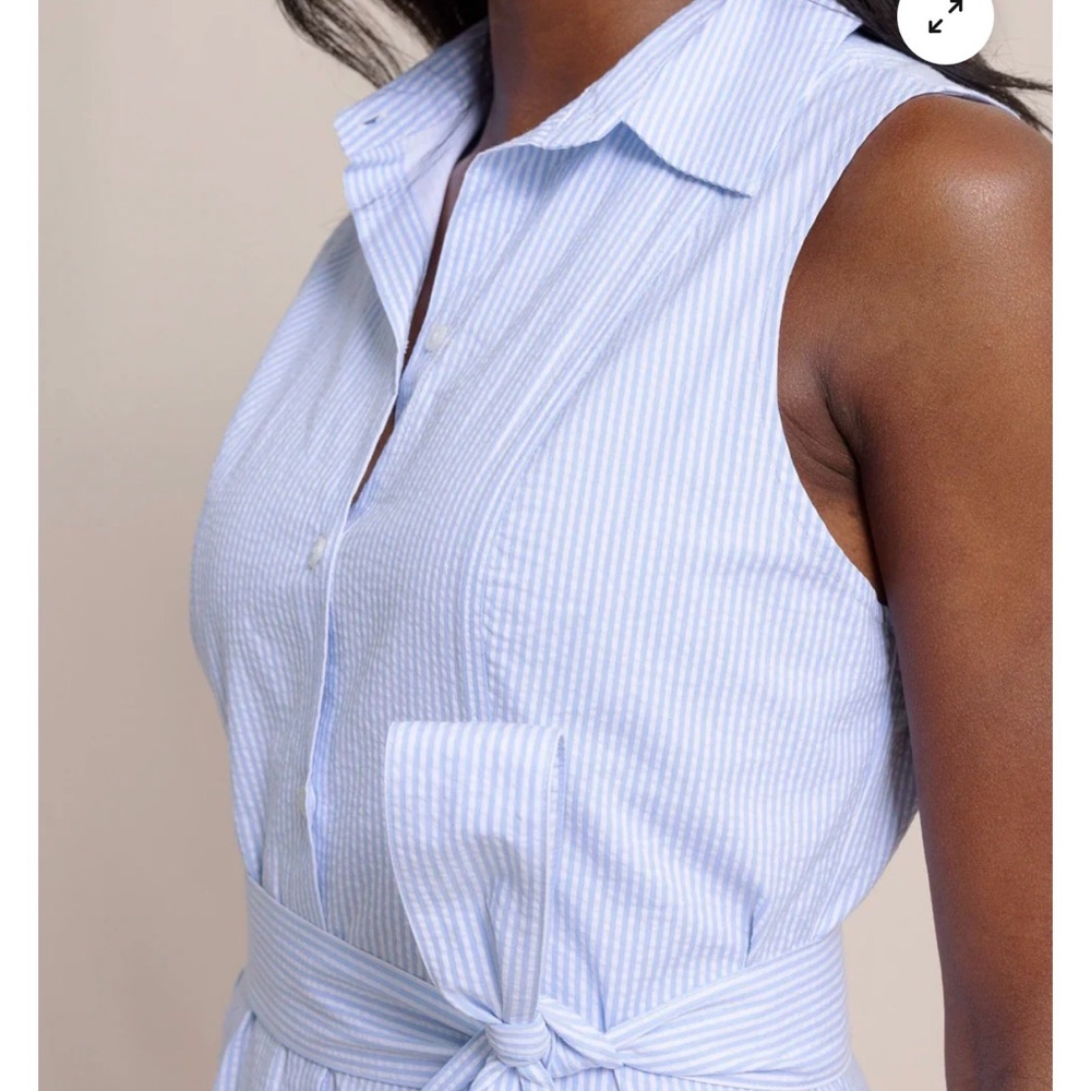 Southern Tide Light Blue Sleeveless Midi Shirt Dress - Picture 2 of 8